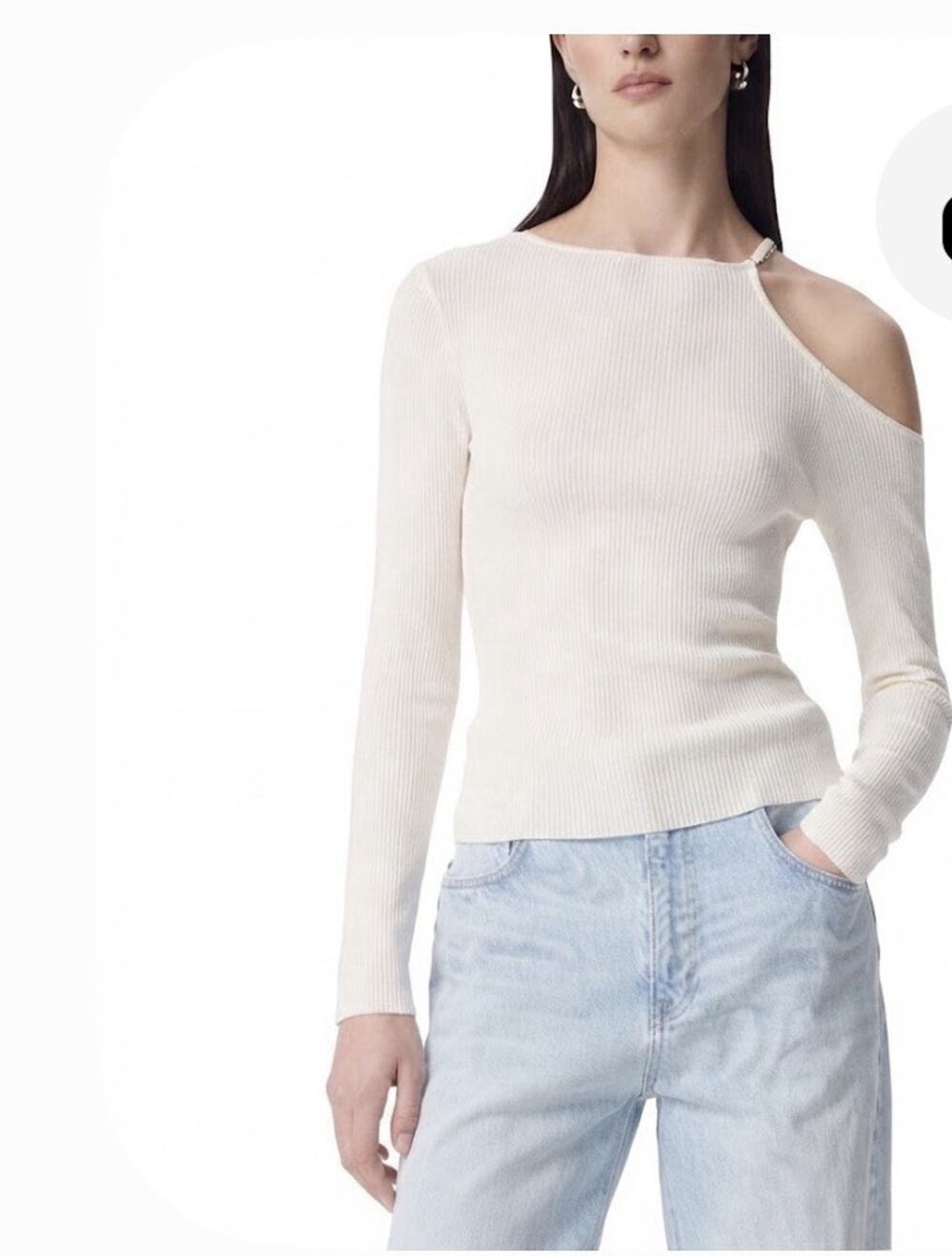 Robert Rodriguez Charlie Cold Shoulder Cutout Long Sleeve Top NWOT Size M